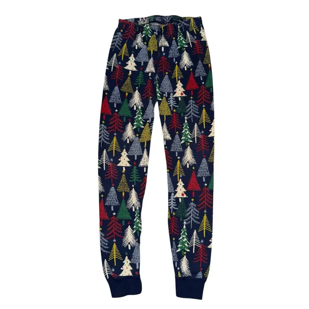 Hanna Andersson Christmas Pajamas Kids Sz 8 Organic Cotton Trees Holiday Festive